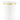 White disposable mug with gold trim.